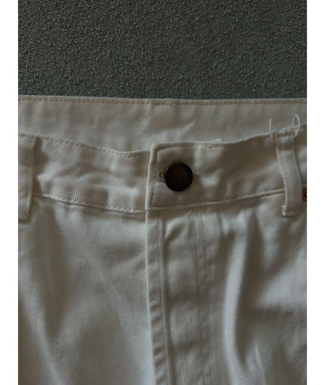 RAEY Белые хлопковые прямые джинсы, фото 3