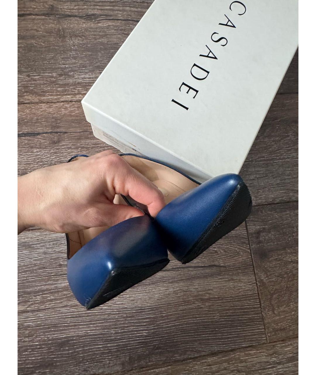 CASADEI Темно-синие кожаные туфли, фото 6