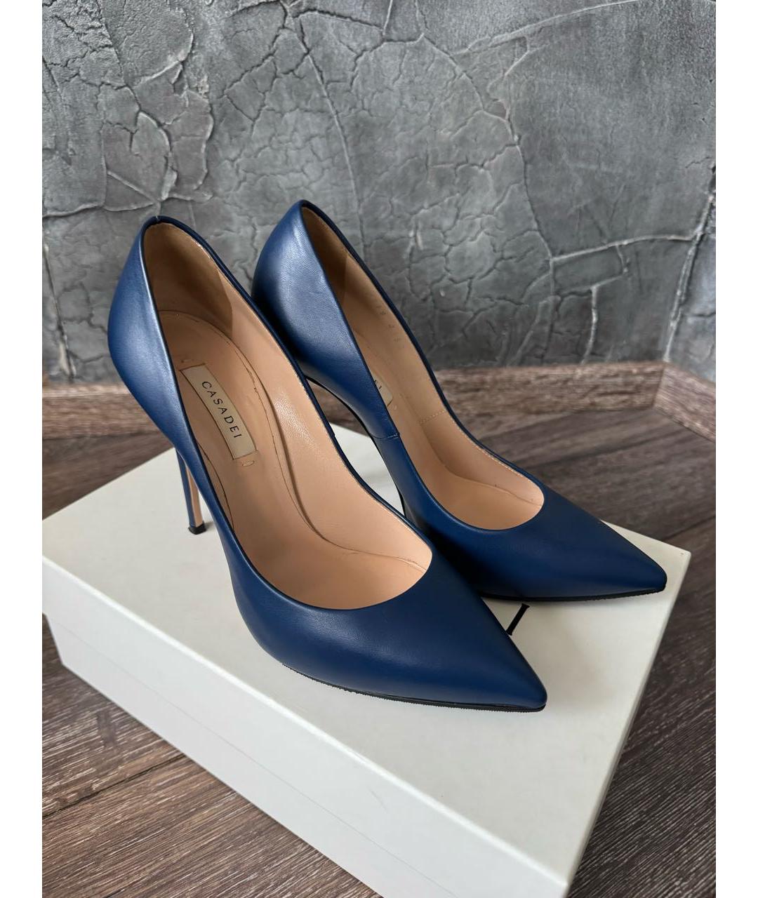 CASADEI Темно-синие кожаные туфли, фото 2