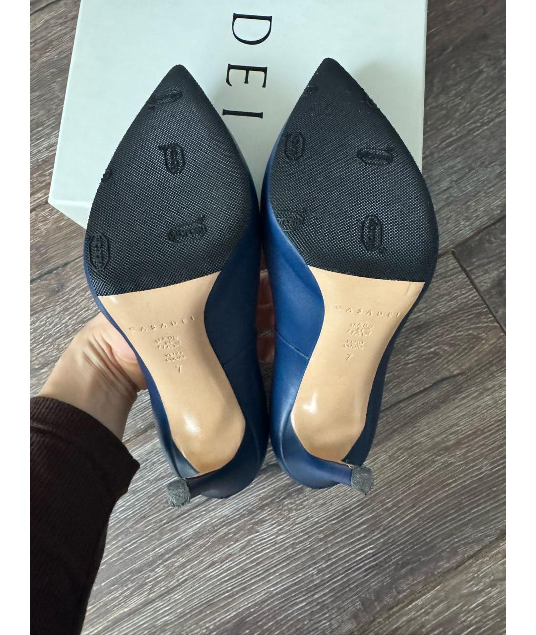 CASADEI Темно-синие кожаные туфли, фото 5
