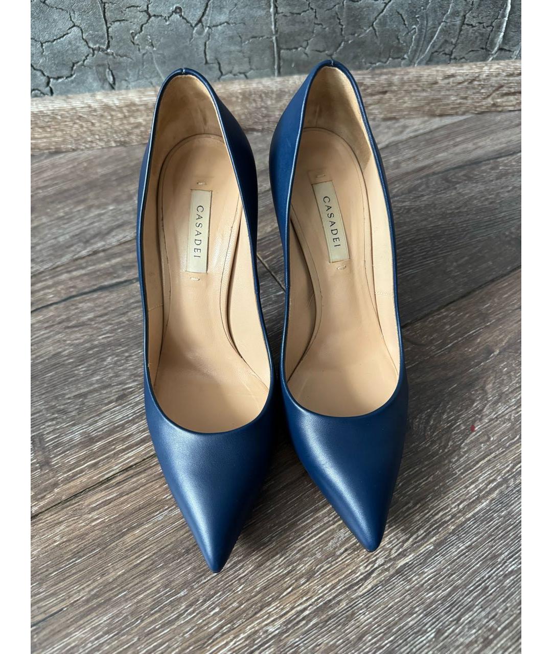 CASADEI Темно-синие кожаные туфли, фото 3
