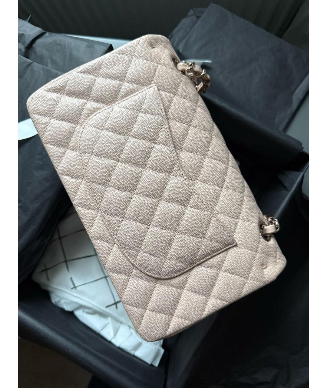 CHANEL Бежевая кожаная сумка через плечо, фото 2