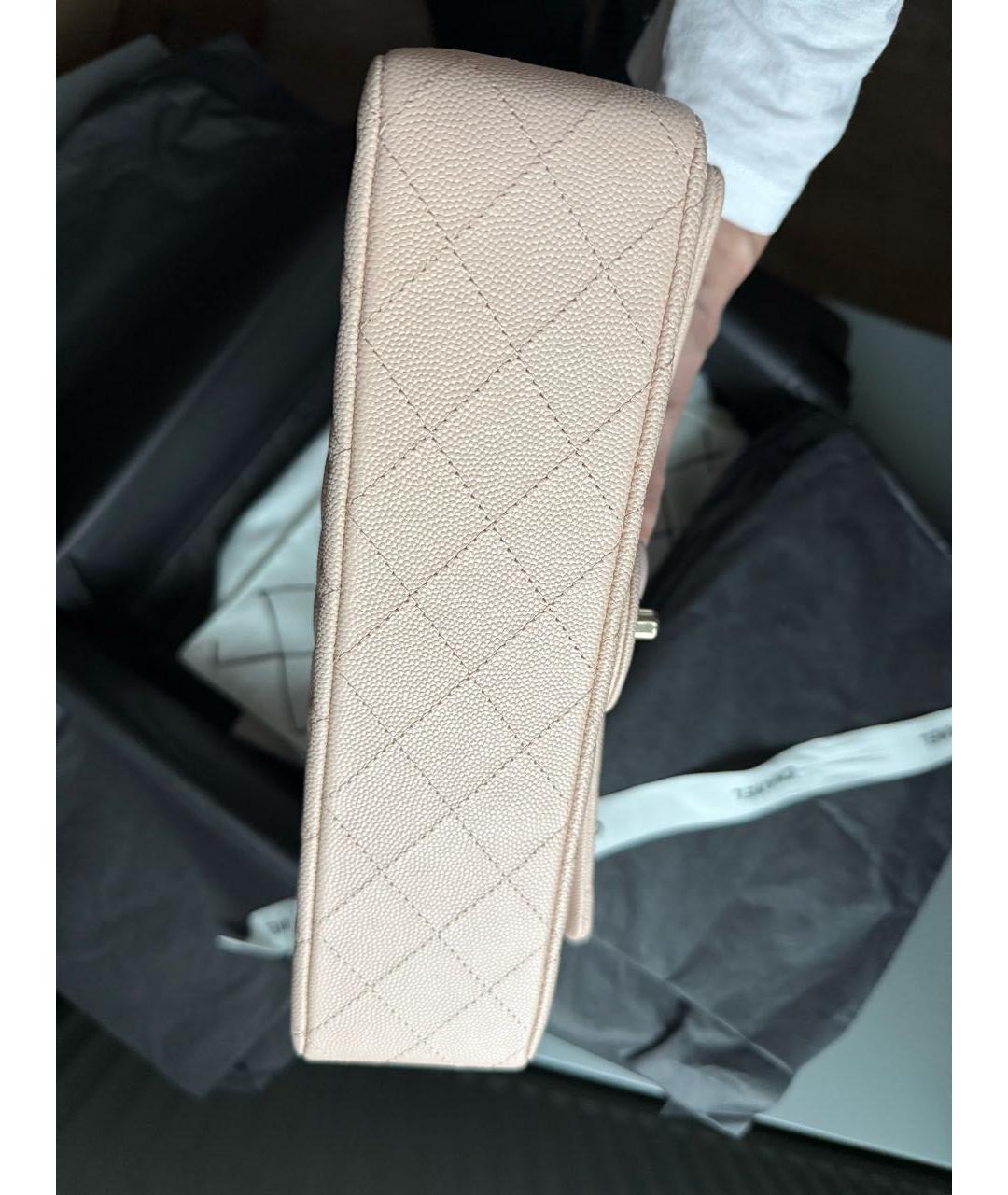 CHANEL Бежевая кожаная сумка через плечо, фото 3