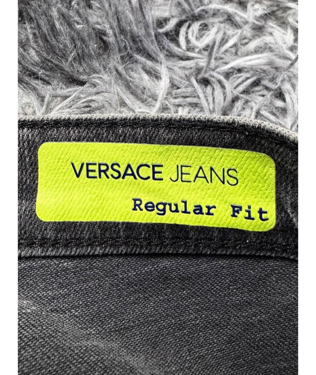 VERSACE JEANS COUTURE Антрацитовые хлопковые прямые джинсы, фото 8