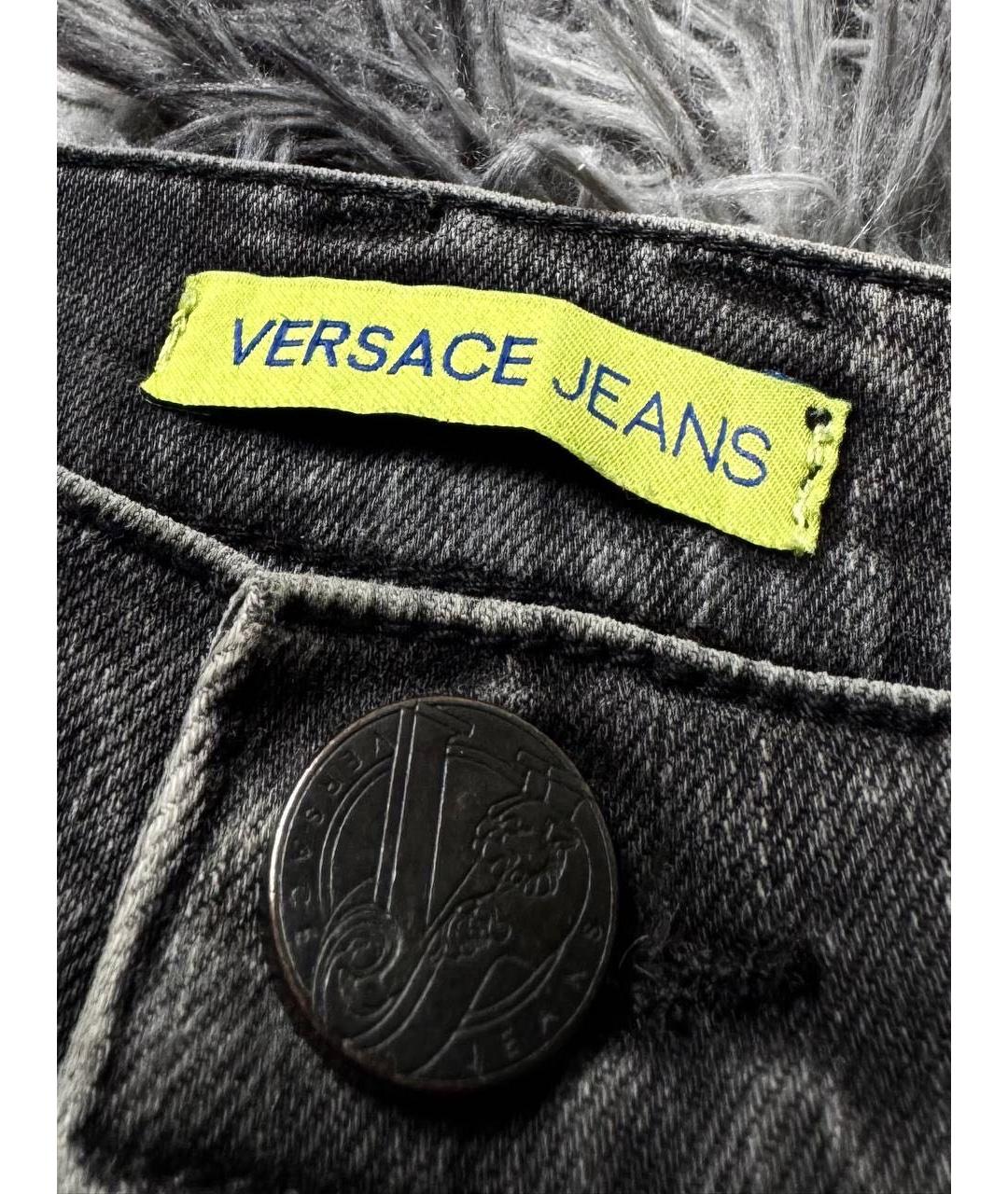 VERSACE JEANS COUTURE Антрацитовые хлопковые прямые джинсы, фото 7