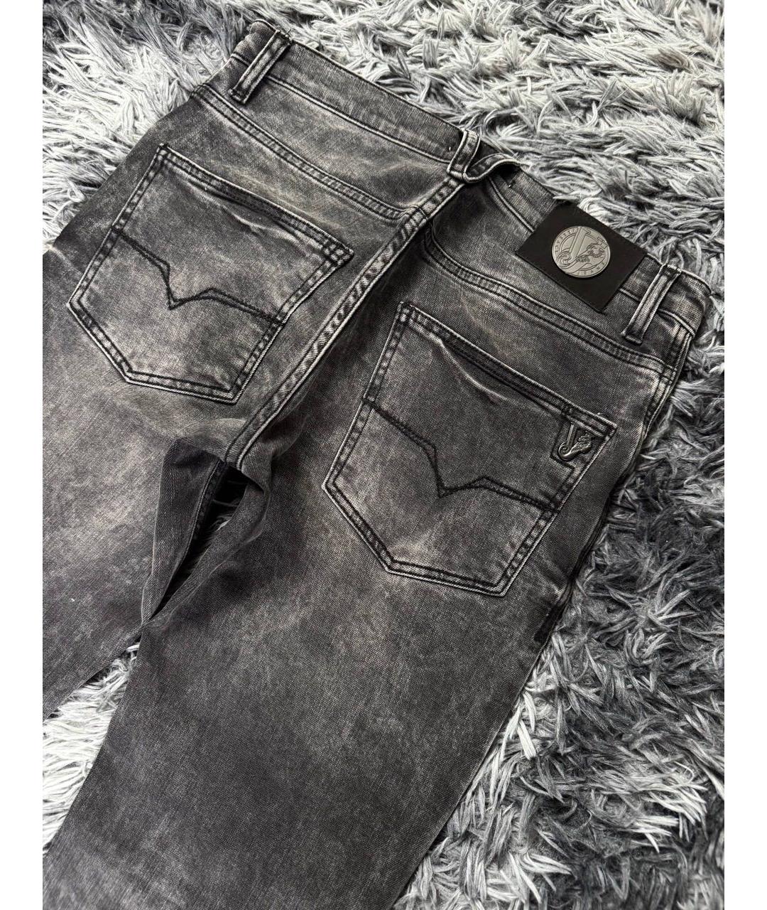 VERSACE JEANS COUTURE Антрацитовые хлопковые прямые джинсы, фото 3