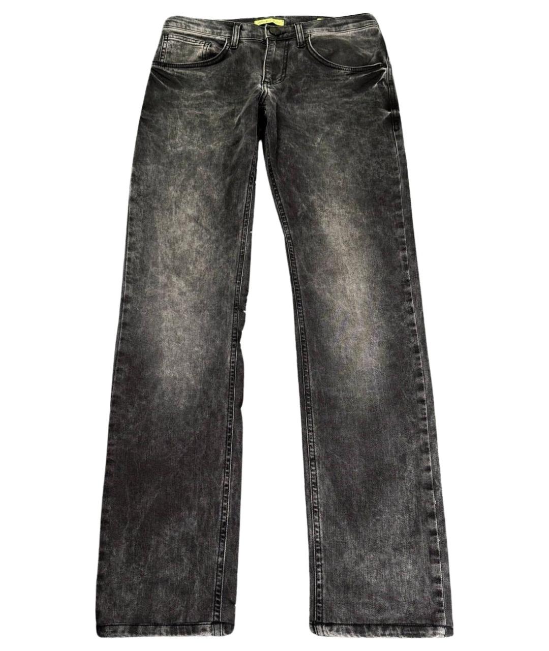 VERSACE JEANS COUTURE Антрацитовые хлопковые прямые джинсы, фото 1