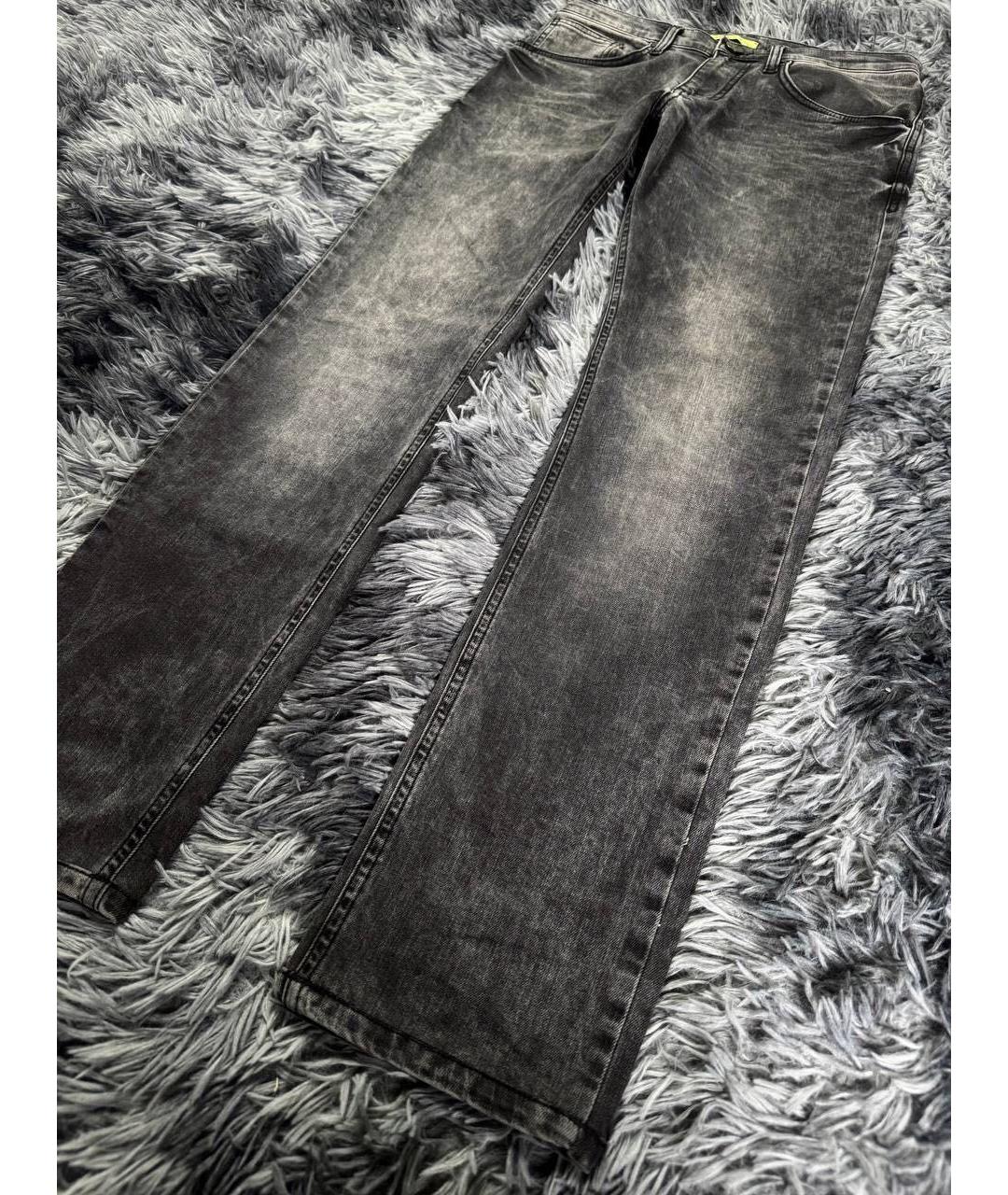 VERSACE JEANS COUTURE Антрацитовые хлопковые прямые джинсы, фото 5