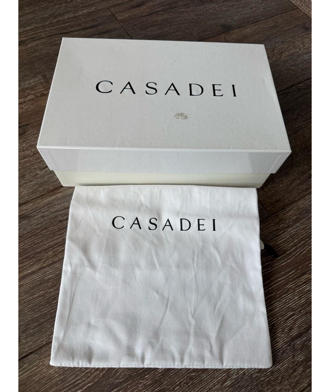 CASADEI Золотые кожаные босоножки, фото 6