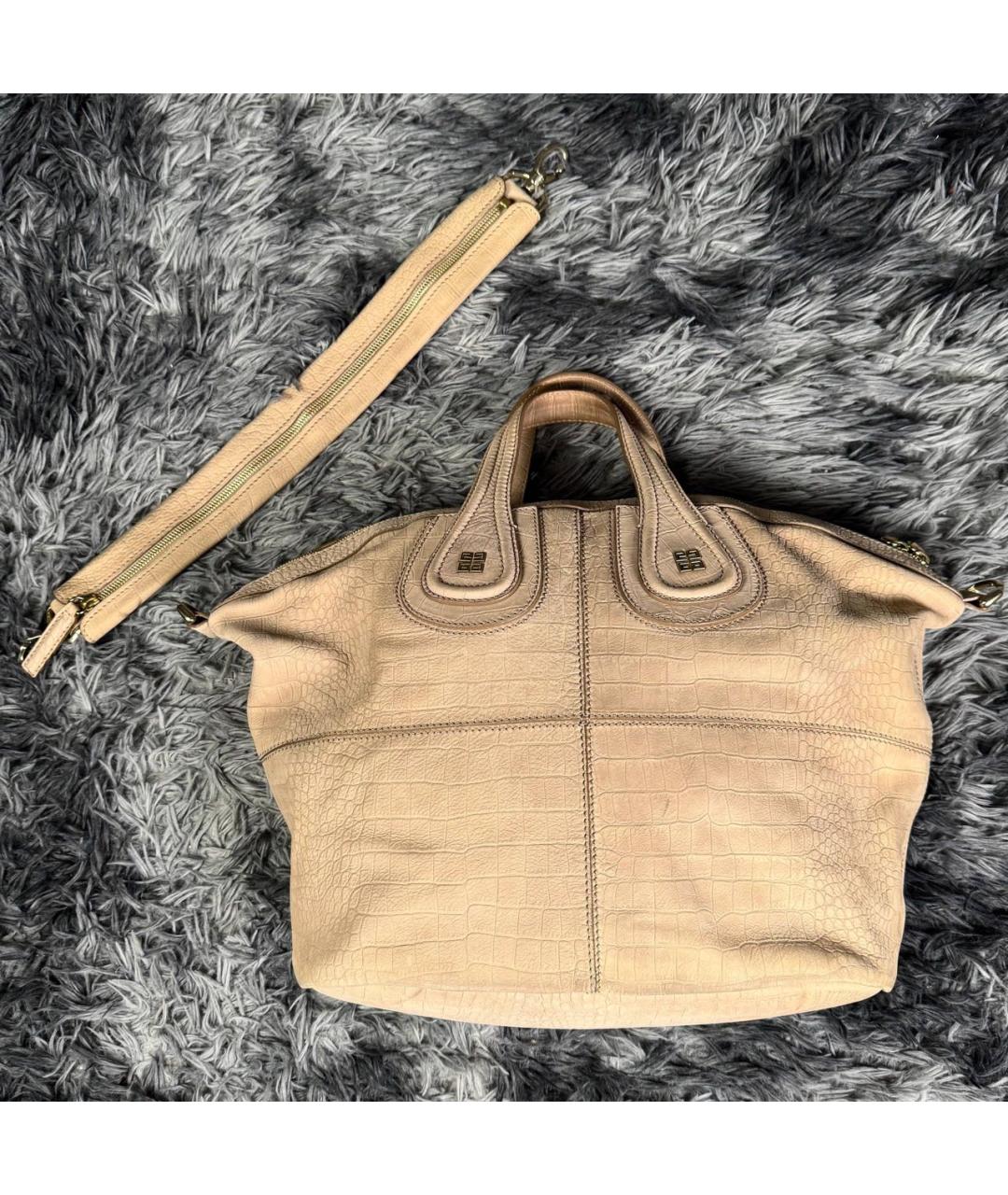 GIVENCHY Бежевая кожаная сумка с короткими ручками, фото 2