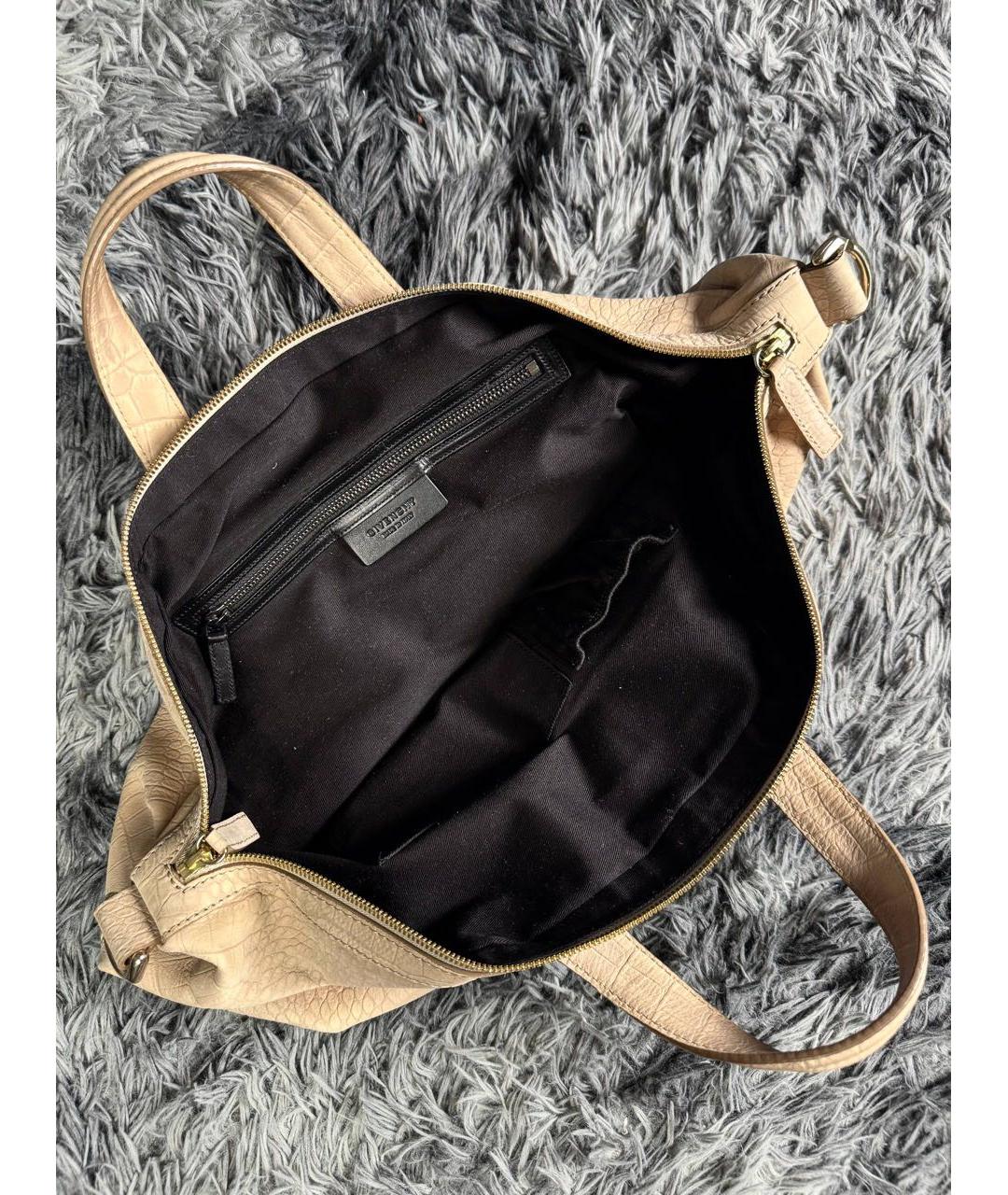 GIVENCHY Бежевая кожаная сумка с короткими ручками, фото 3