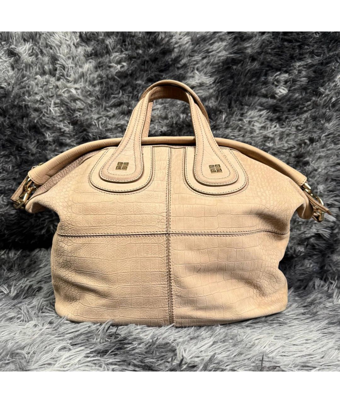 GIVENCHY Бежевая кожаная сумка с короткими ручками, фото 8