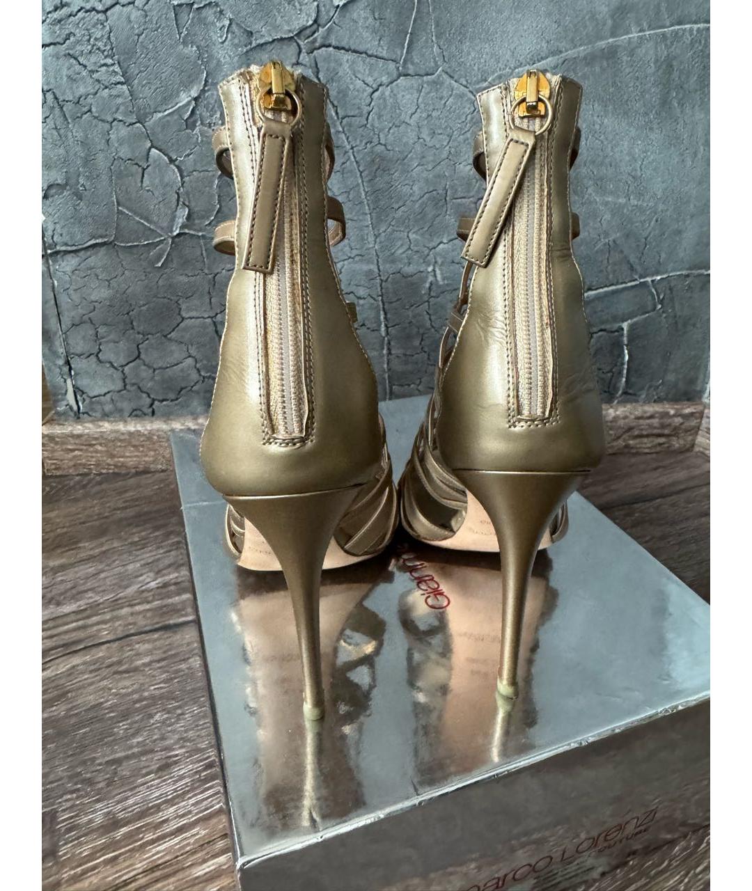 GIAN MARCO LORENZI Бежевые кожаные босоножки, фото 3