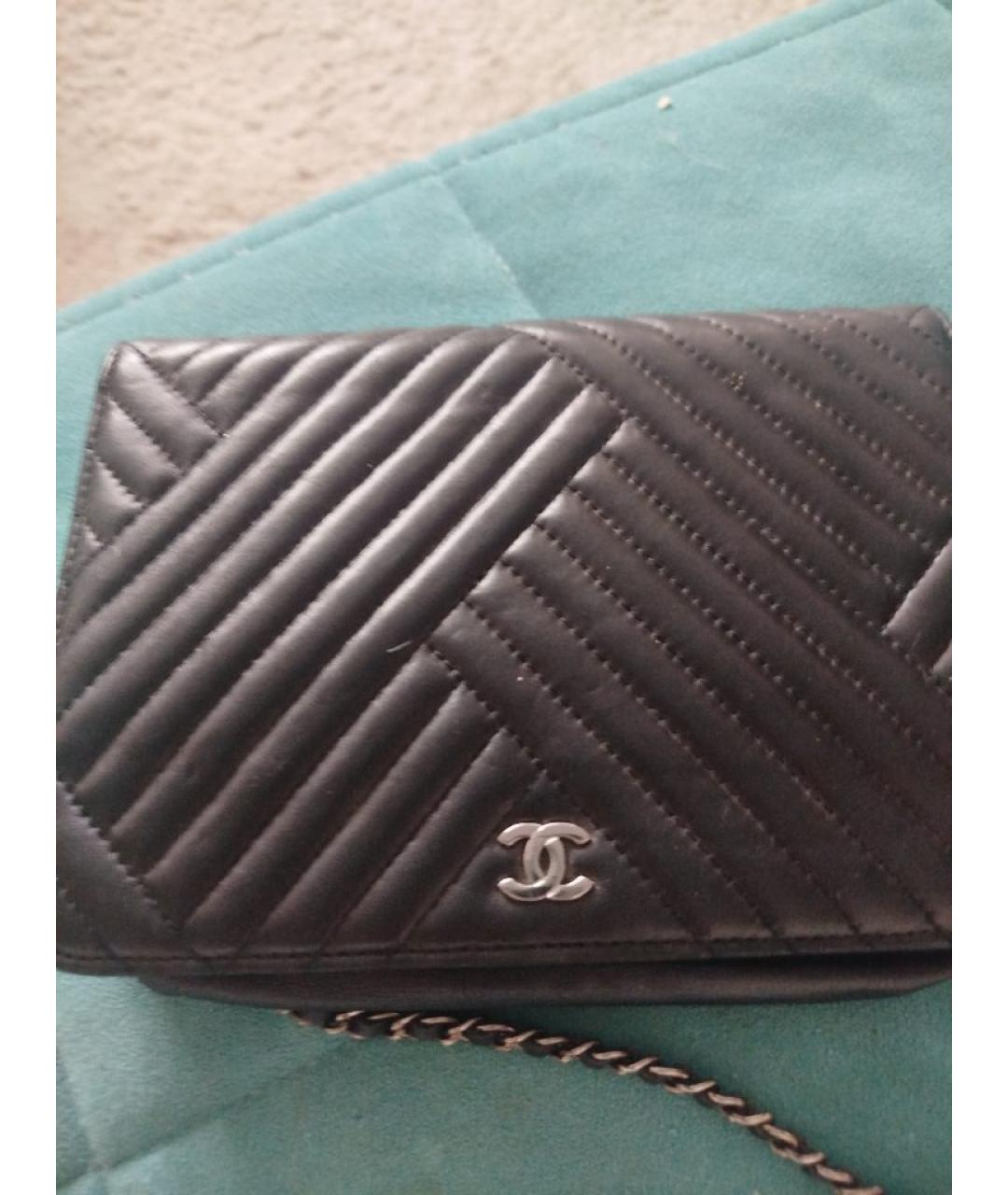 CHANEL Черная кожаная сумка через плечо, фото 2