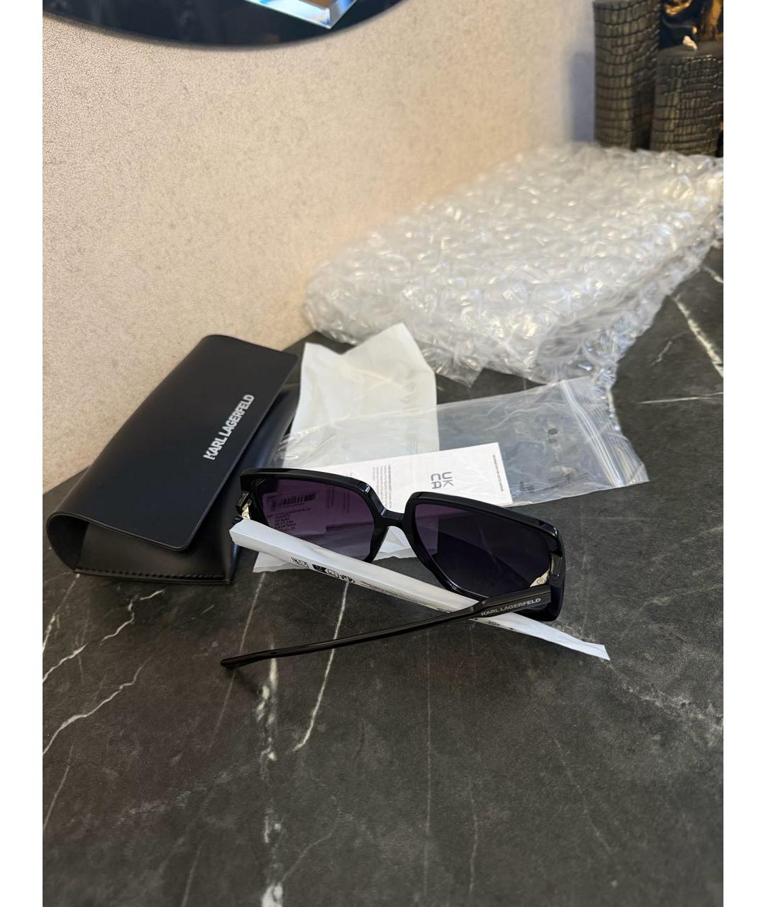 KARL LAGERFELD Черные металлические солнцезащитные очки, фото 8