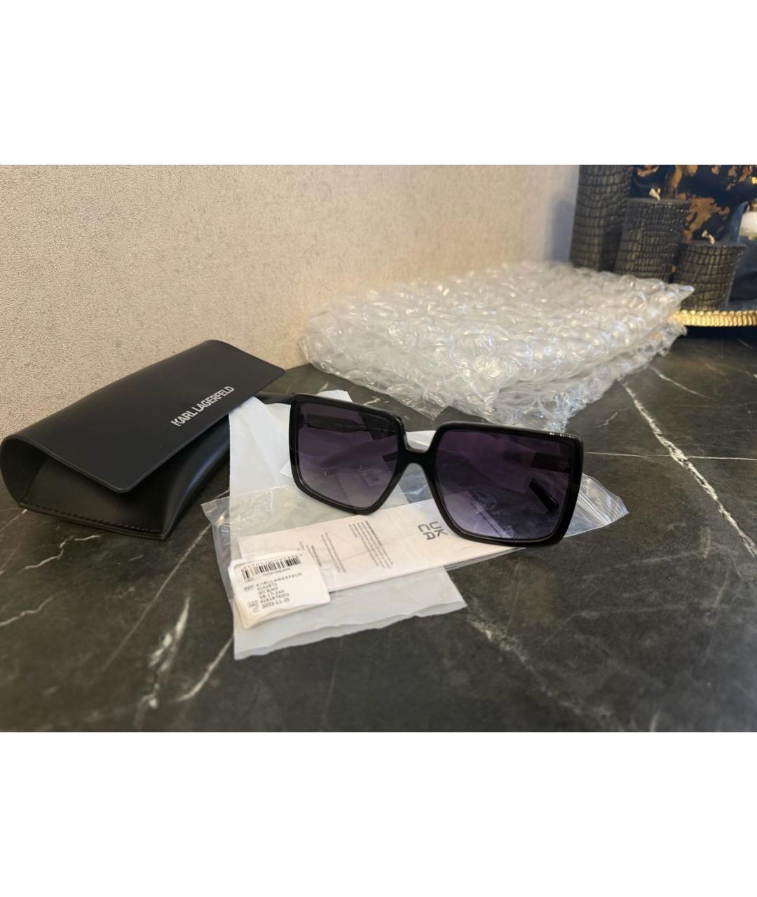 KARL LAGERFELD Черные металлические солнцезащитные очки, фото 6