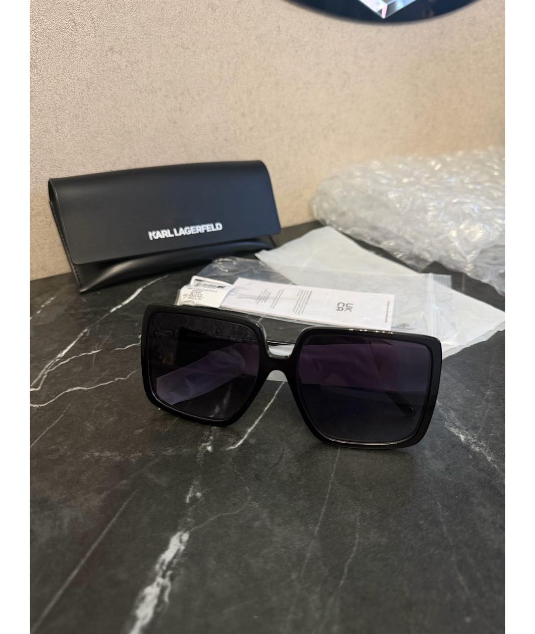 KARL LAGERFELD Черные металлические солнцезащитные очки, фото 5