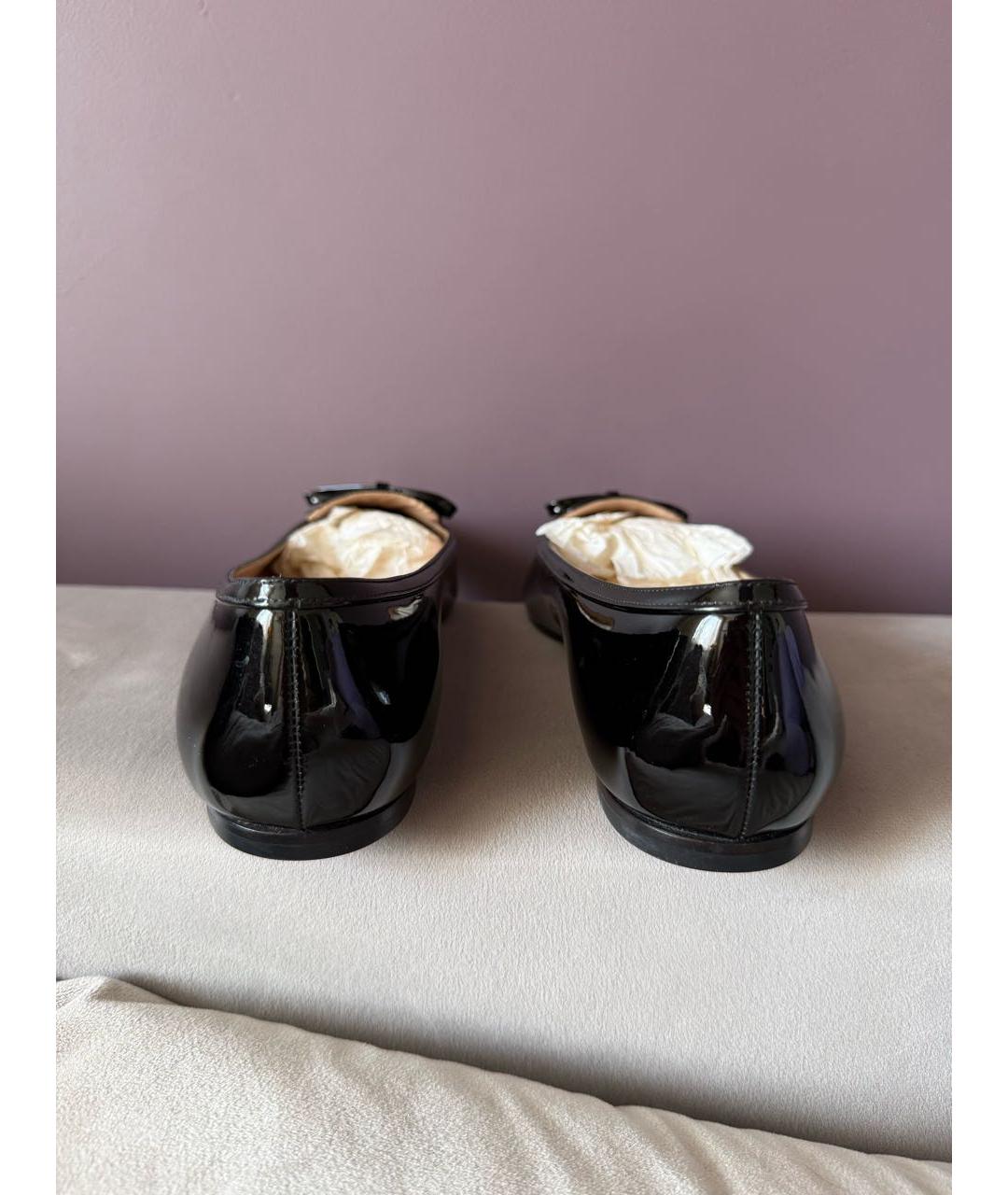 VALENTINO Черные балетки из лакированной кожи, фото 4