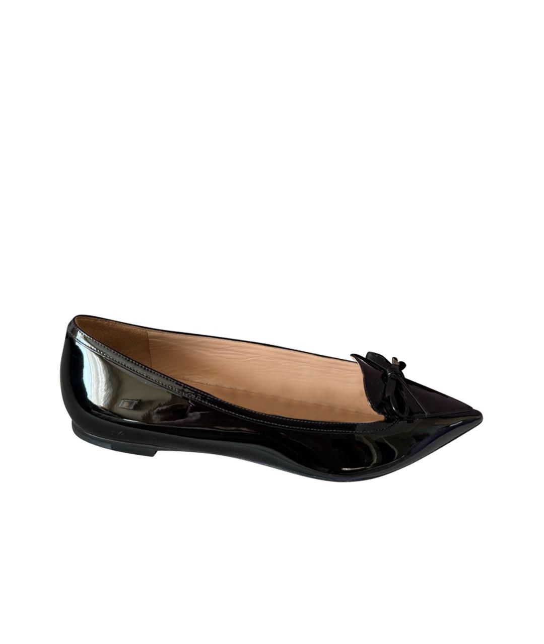 VALENTINO Черные балетки из лакированной кожи, фото 1