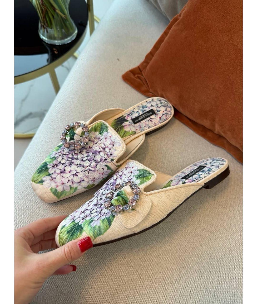 DOLCE&GABBANA Мульти текстильные сабо, фото 7