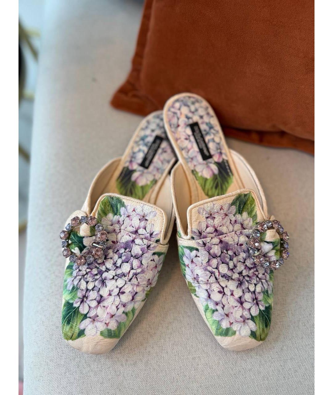 DOLCE&GABBANA Мульти текстильные сабо, фото 6