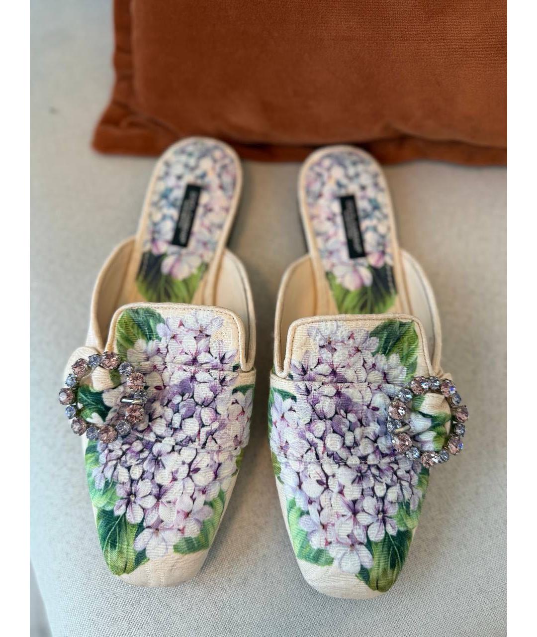 DOLCE&GABBANA Мульти текстильные сабо, фото 5