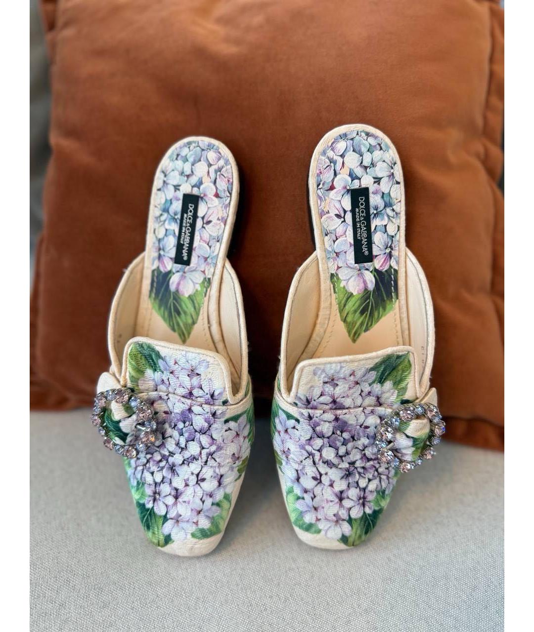 DOLCE&GABBANA Мульти текстильные сабо, фото 2