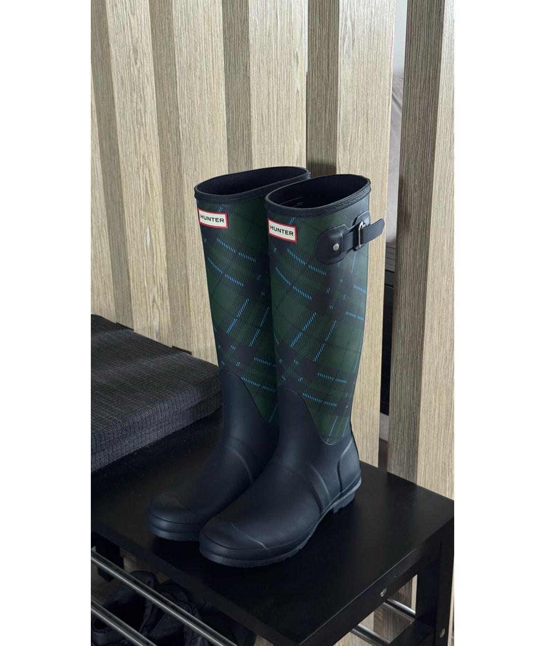 HUNTER Зеленые резиновые сапоги, фото 5