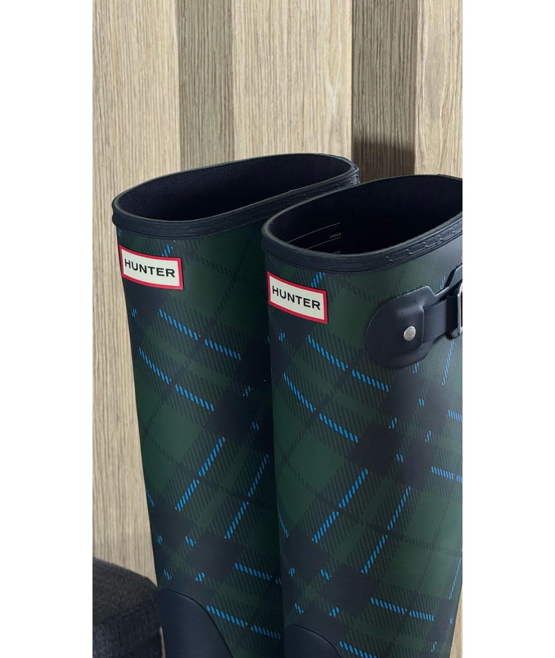 HUNTER Зеленые резиновые сапоги, фото 7