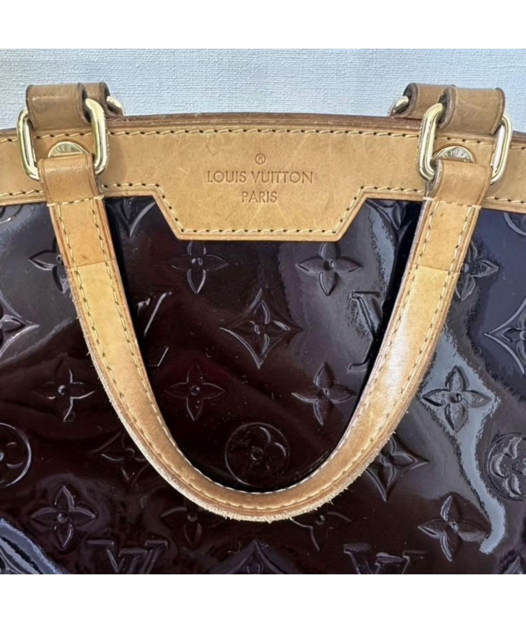 LOUIS VUITTON Бордовая сумка тоут из лакированной кожи, фото 2