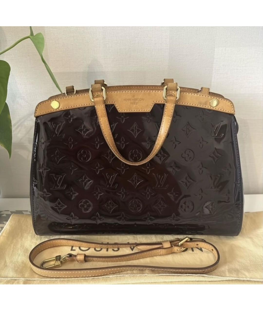 LOUIS VUITTON Бордовая сумка тоут из лакированной кожи, фото 9