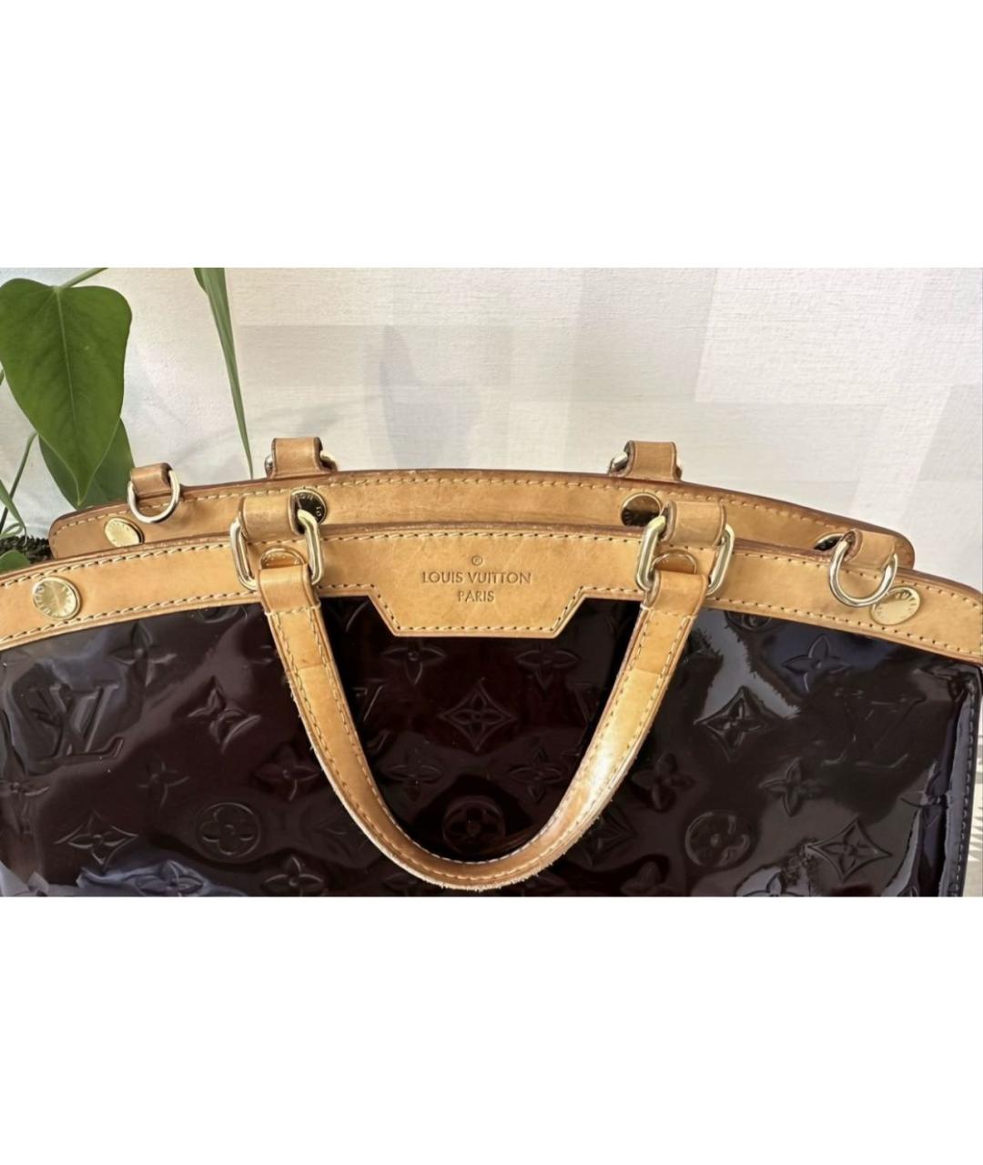 LOUIS VUITTON Бордовая сумка тоут из лакированной кожи, фото 6