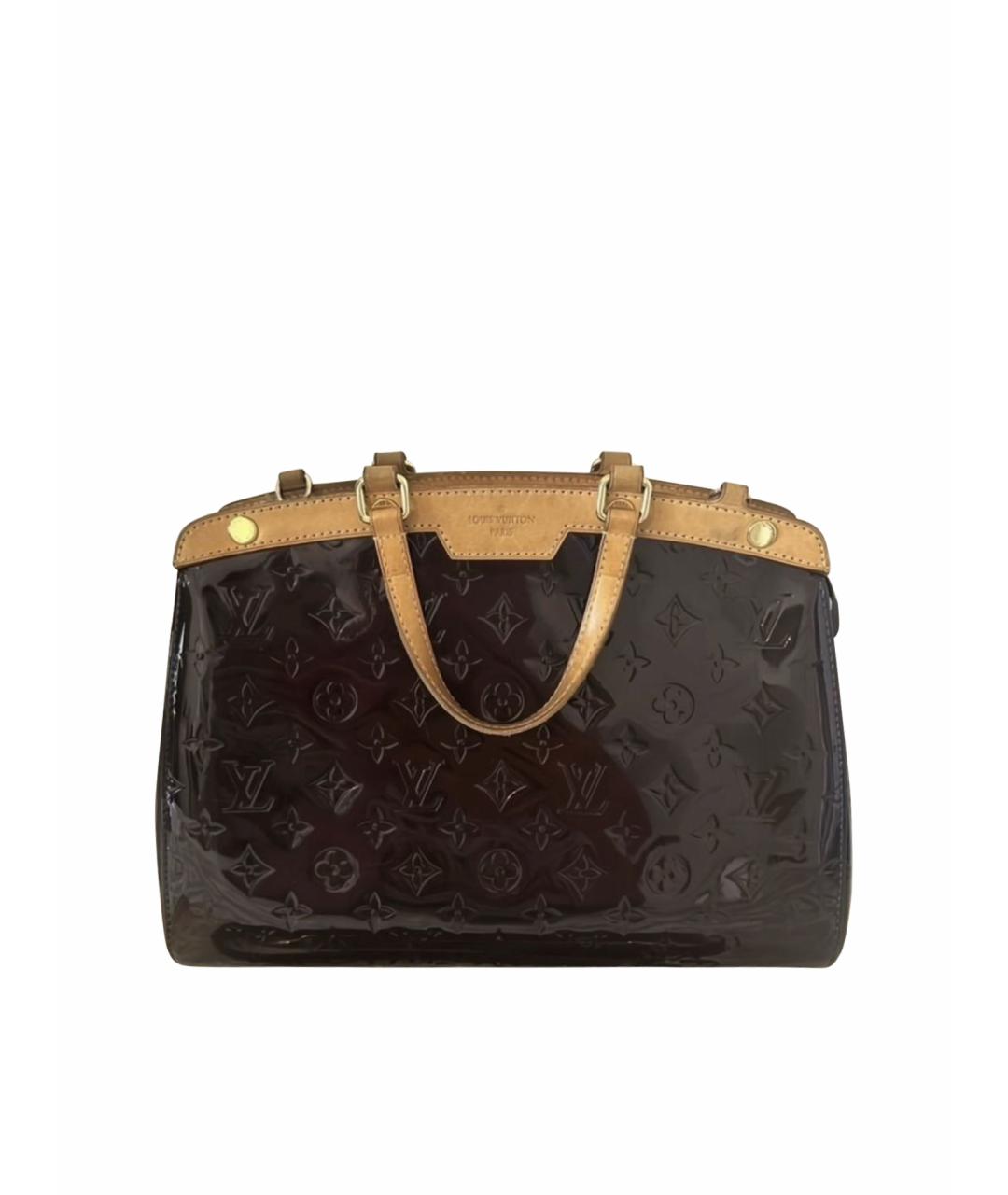 LOUIS VUITTON Бордовая сумка тоут из лакированной кожи, фото 1