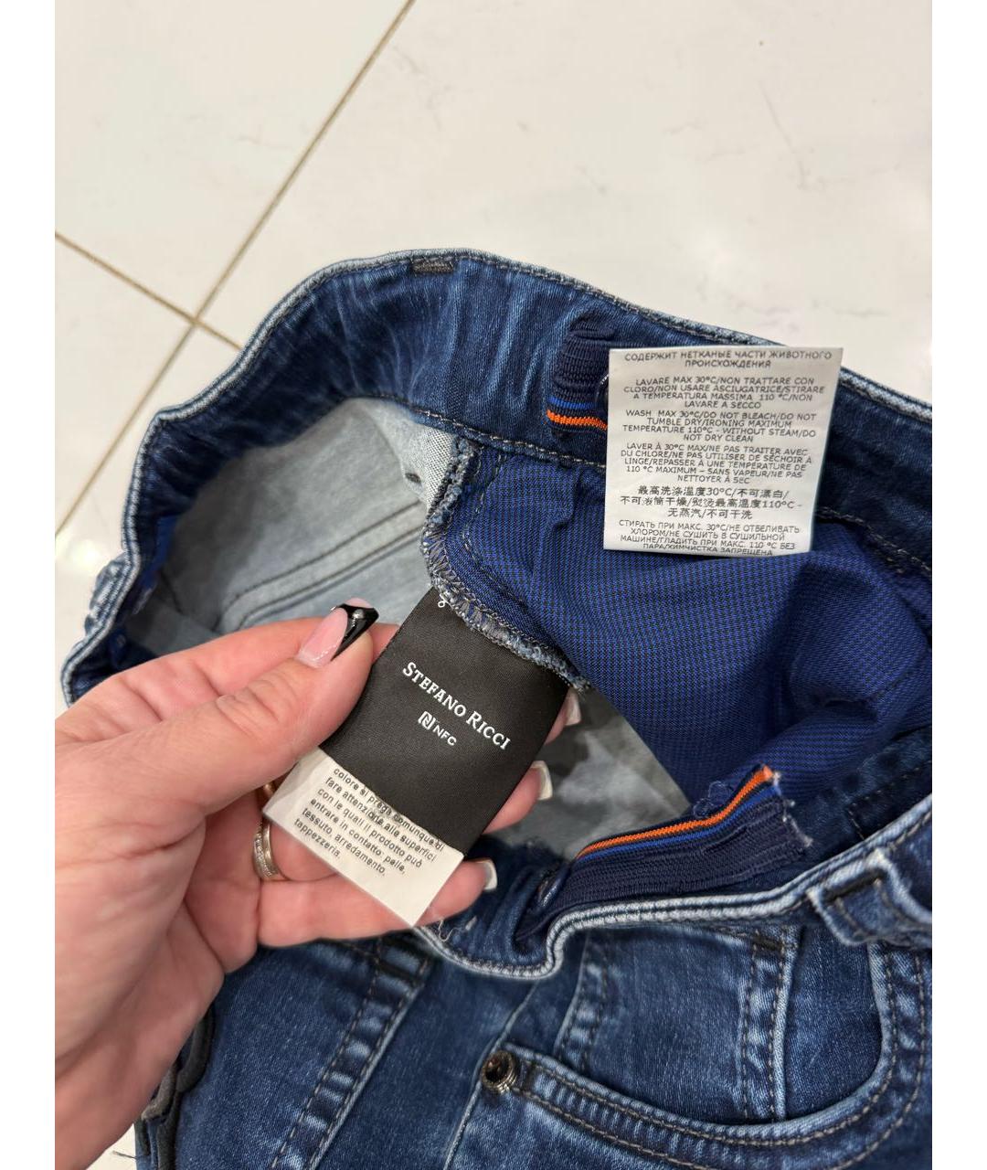 STEFANO RICCI Синие деним детские джинсы, фото 4