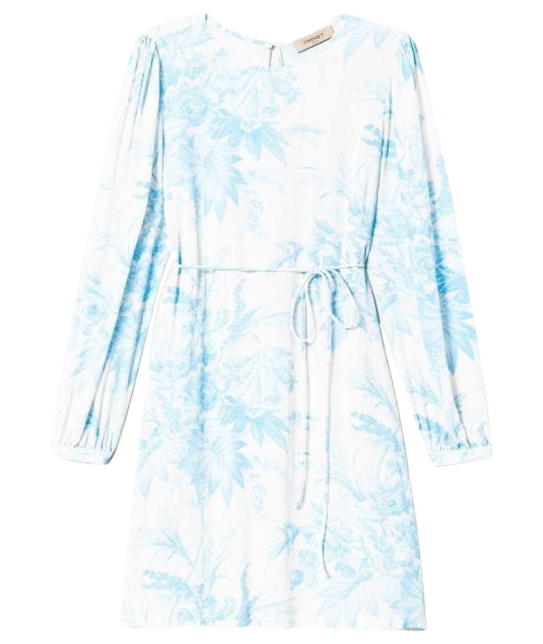 TWIN-SET Голубое полиэстеровое коктейльное платье, фото 1