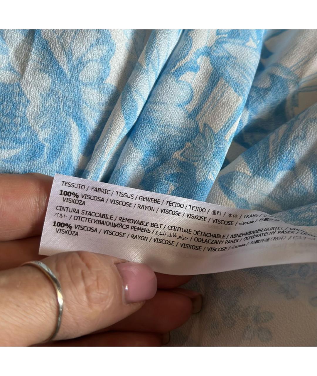 TWIN-SET Голубое полиэстеровое коктейльное платье, фото 8