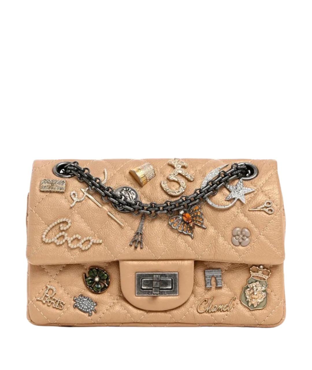 CHANEL Бежевая кожаная сумка через плечо, фото 1