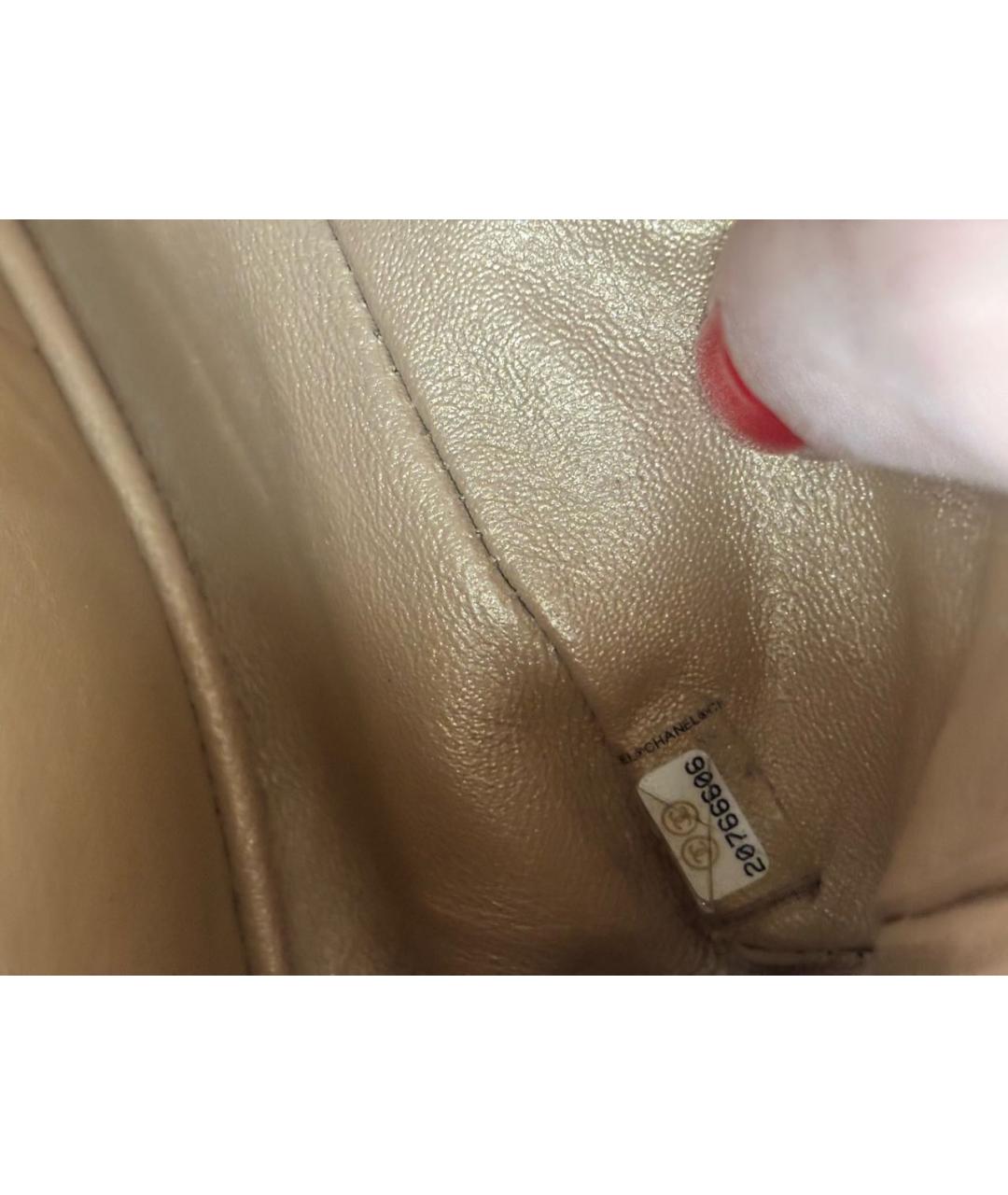 CHANEL Бежевая кожаная сумка через плечо, фото 7