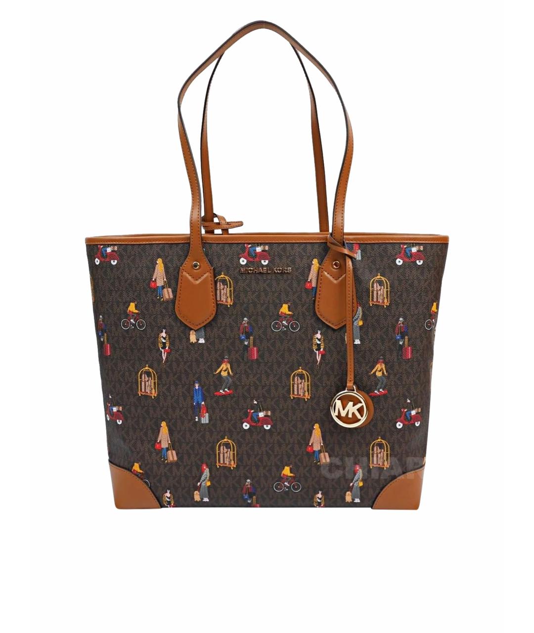 MICHAEL KORS Коричневая сумка тоут из искусственной кожи, фото 1