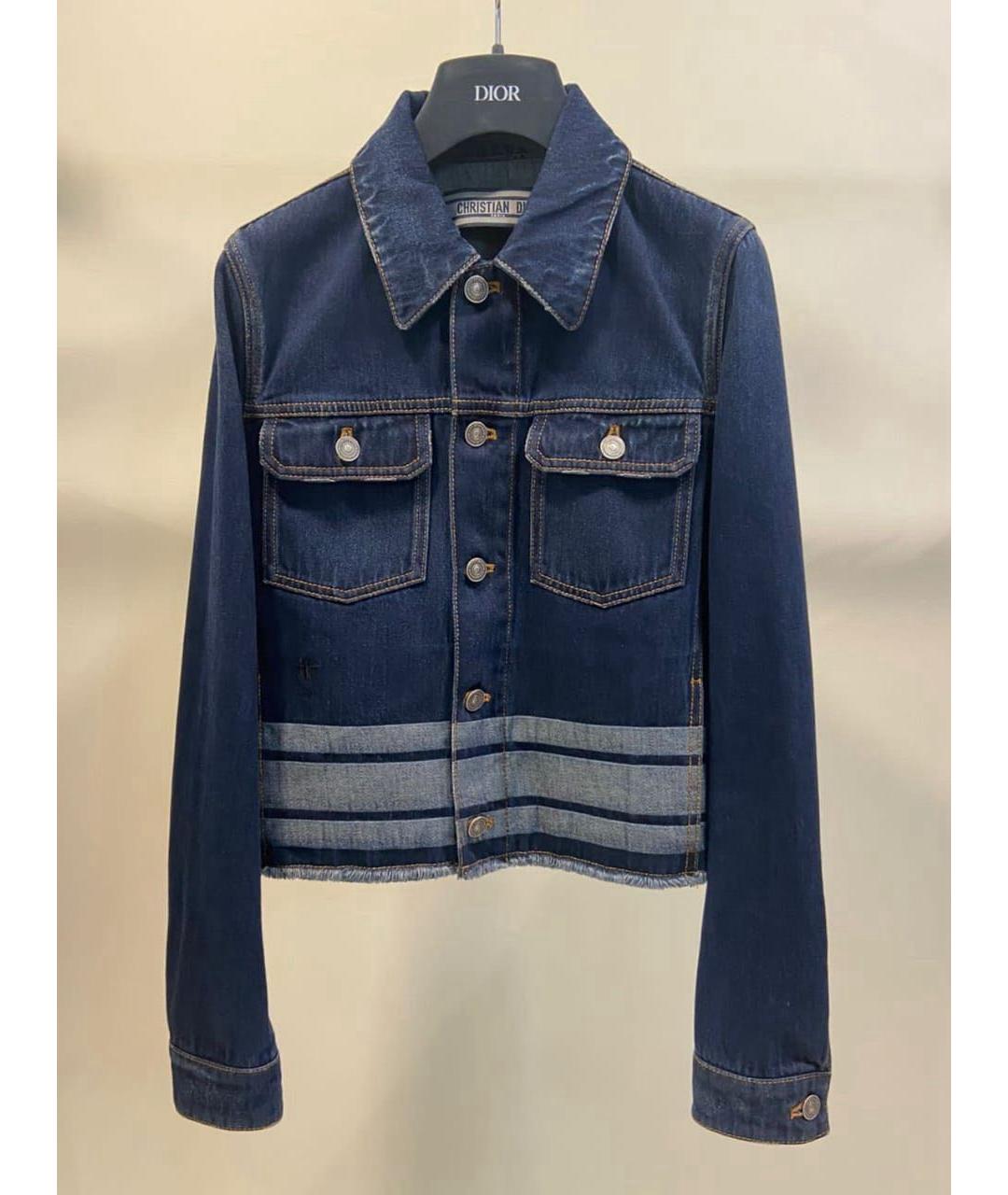CHRISTIAN DIOR Темно-синяя хлопковая куртка, фото 5