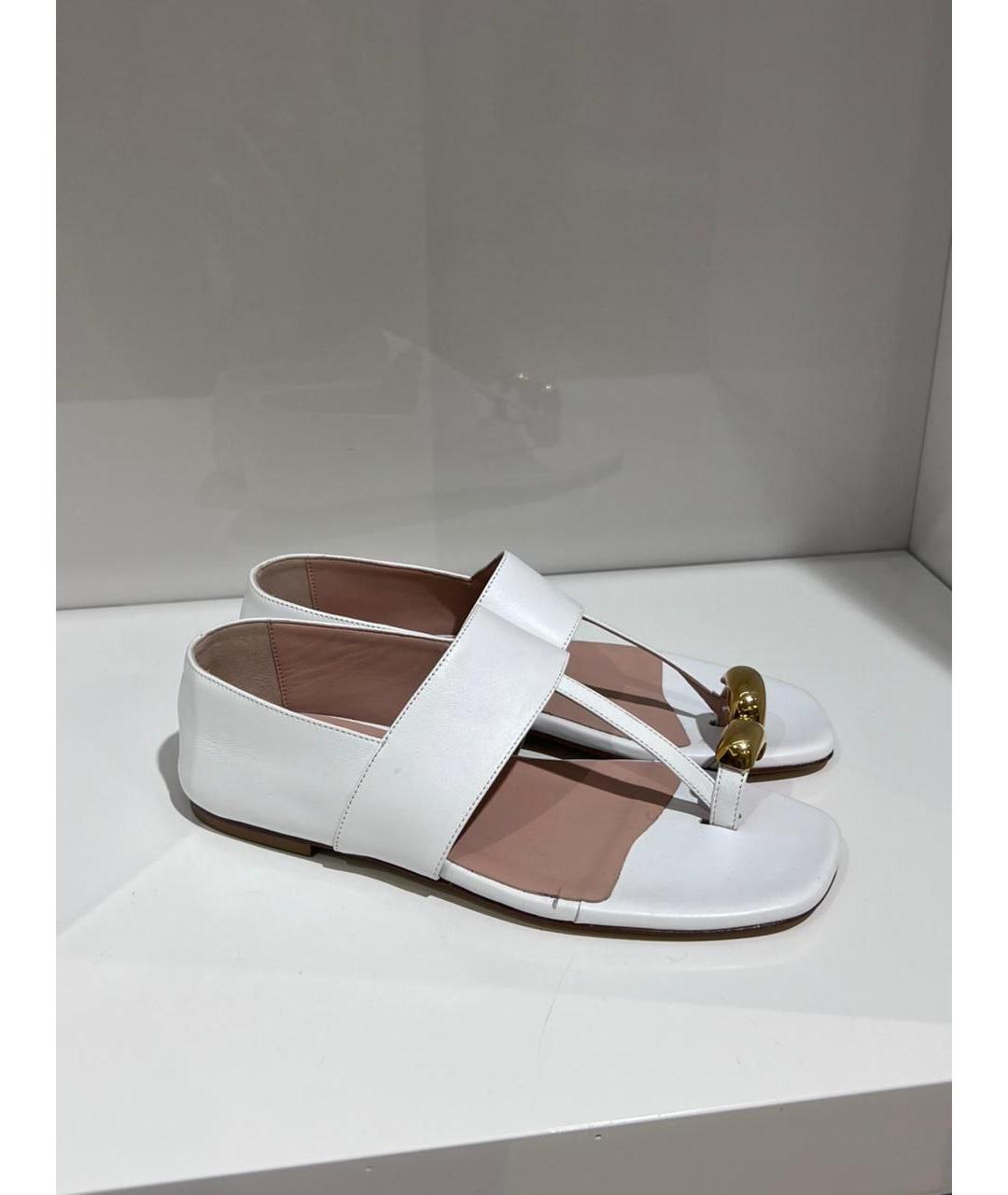 GIABORGHINI Белые кожаные сандалии, фото 3