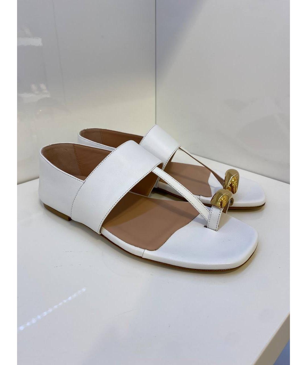 GIABORGHINI Белые кожаные сандалии, фото 2