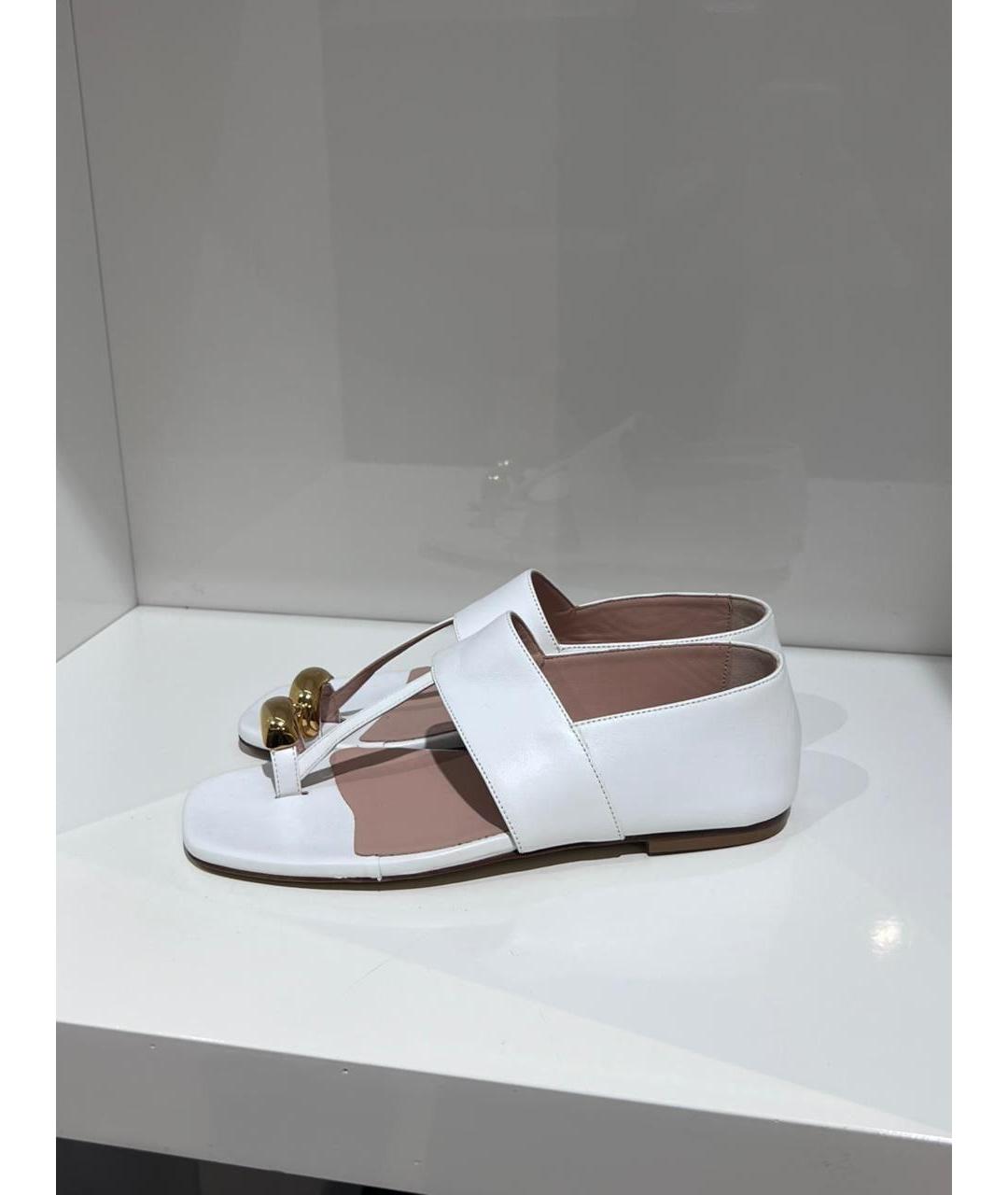 GIABORGHINI Белые кожаные сандалии, фото 4