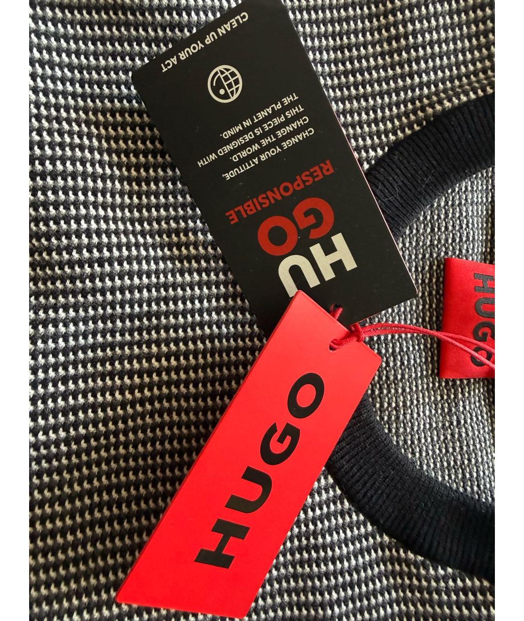 HUGO BOSS Черный хлопковый джемпер / свитер, фото 5