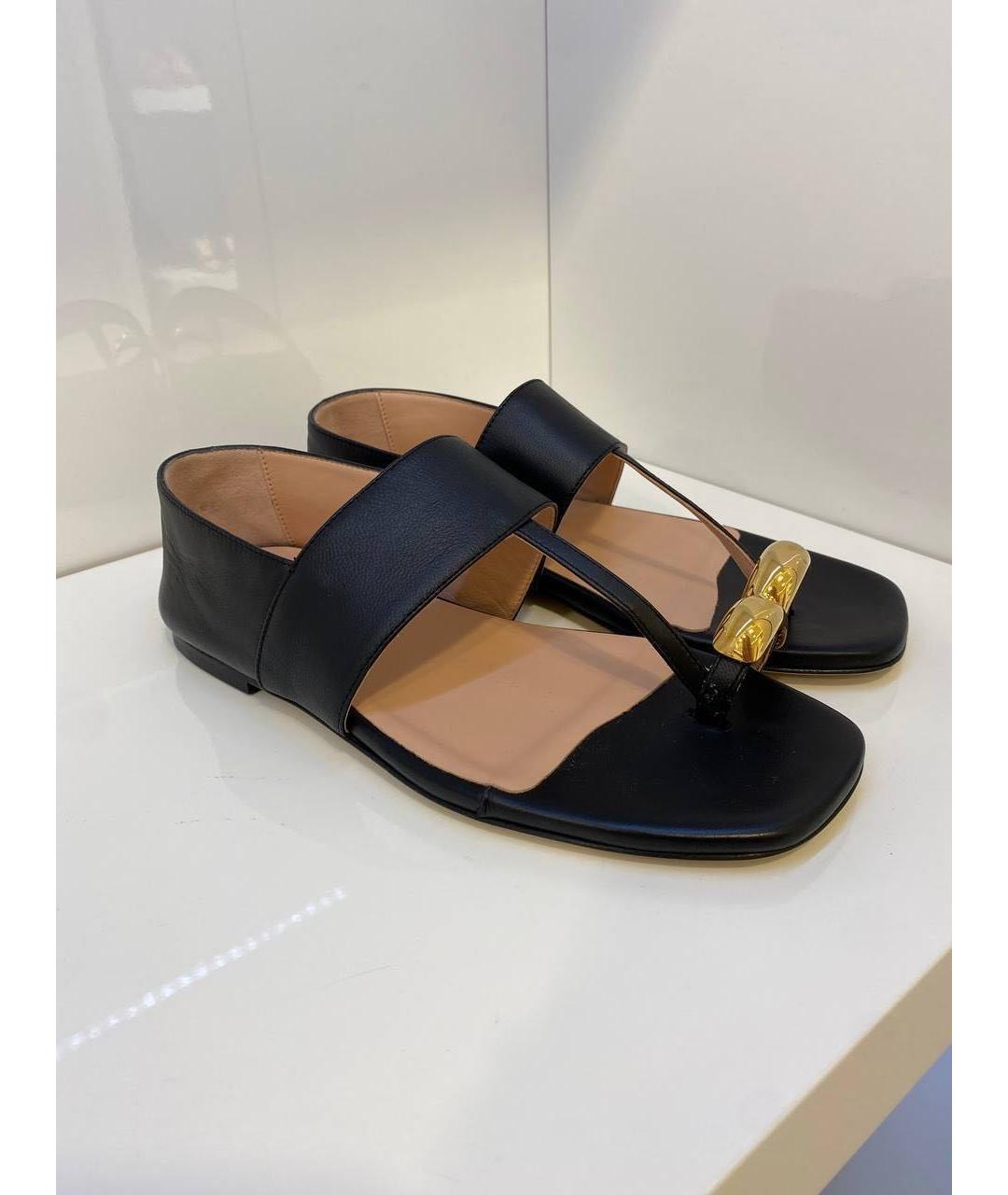 GIABORGHINI Черные кожаные сандалии, фото 2