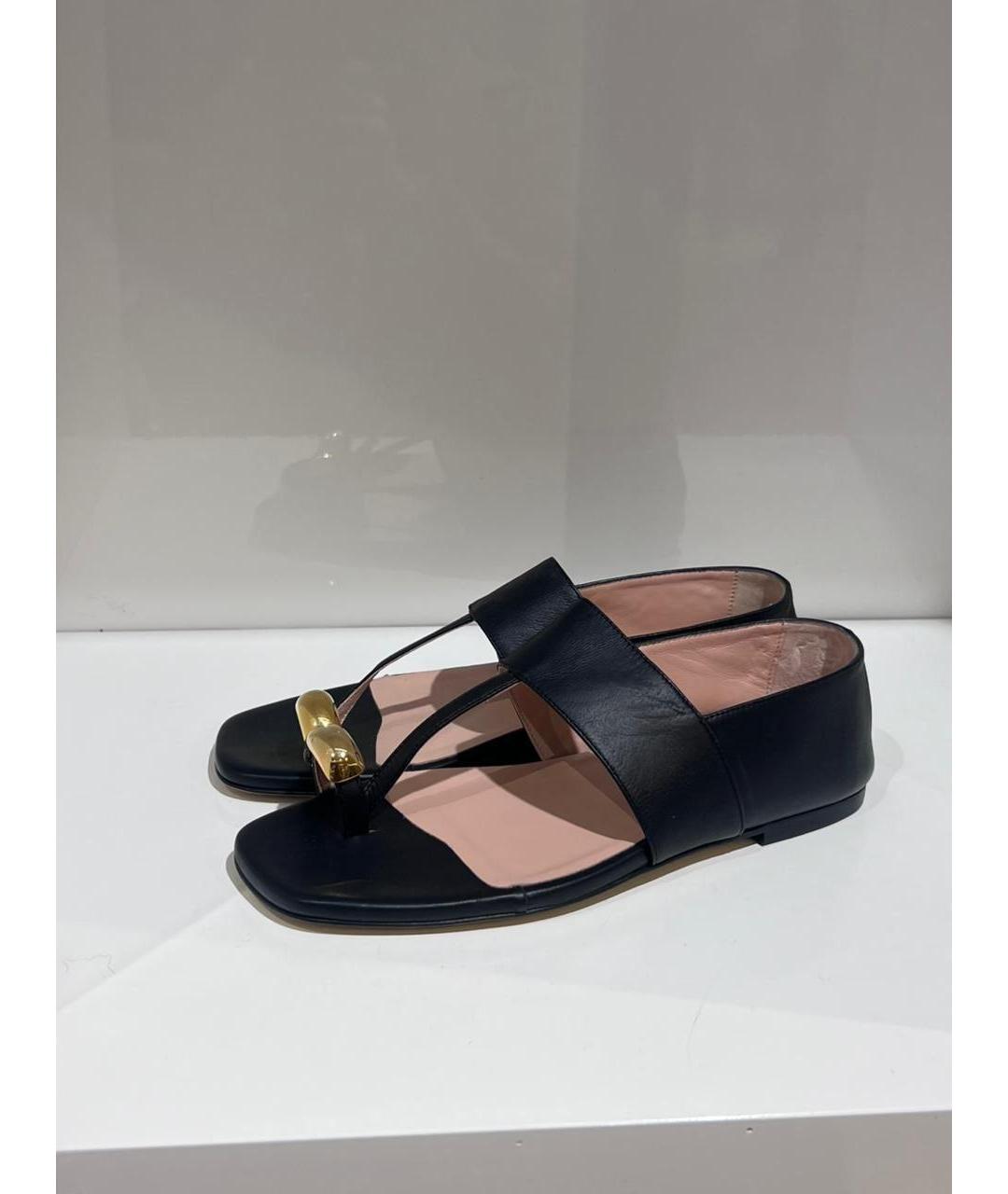 GIABORGHINI Черные кожаные сандалии, фото 4
