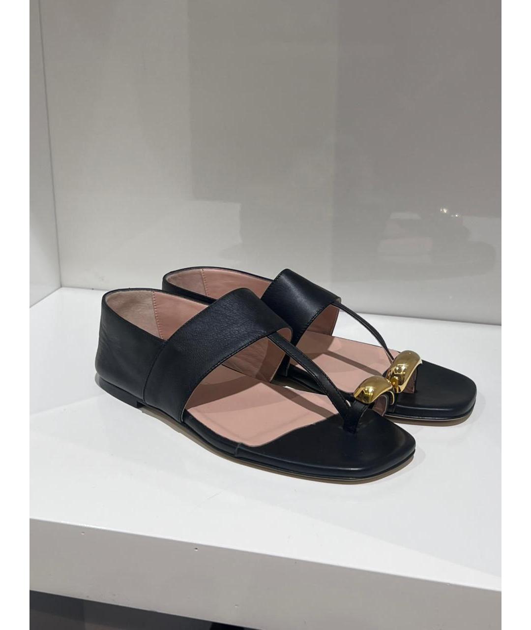 GIABORGHINI Черные кожаные сандалии, фото 3