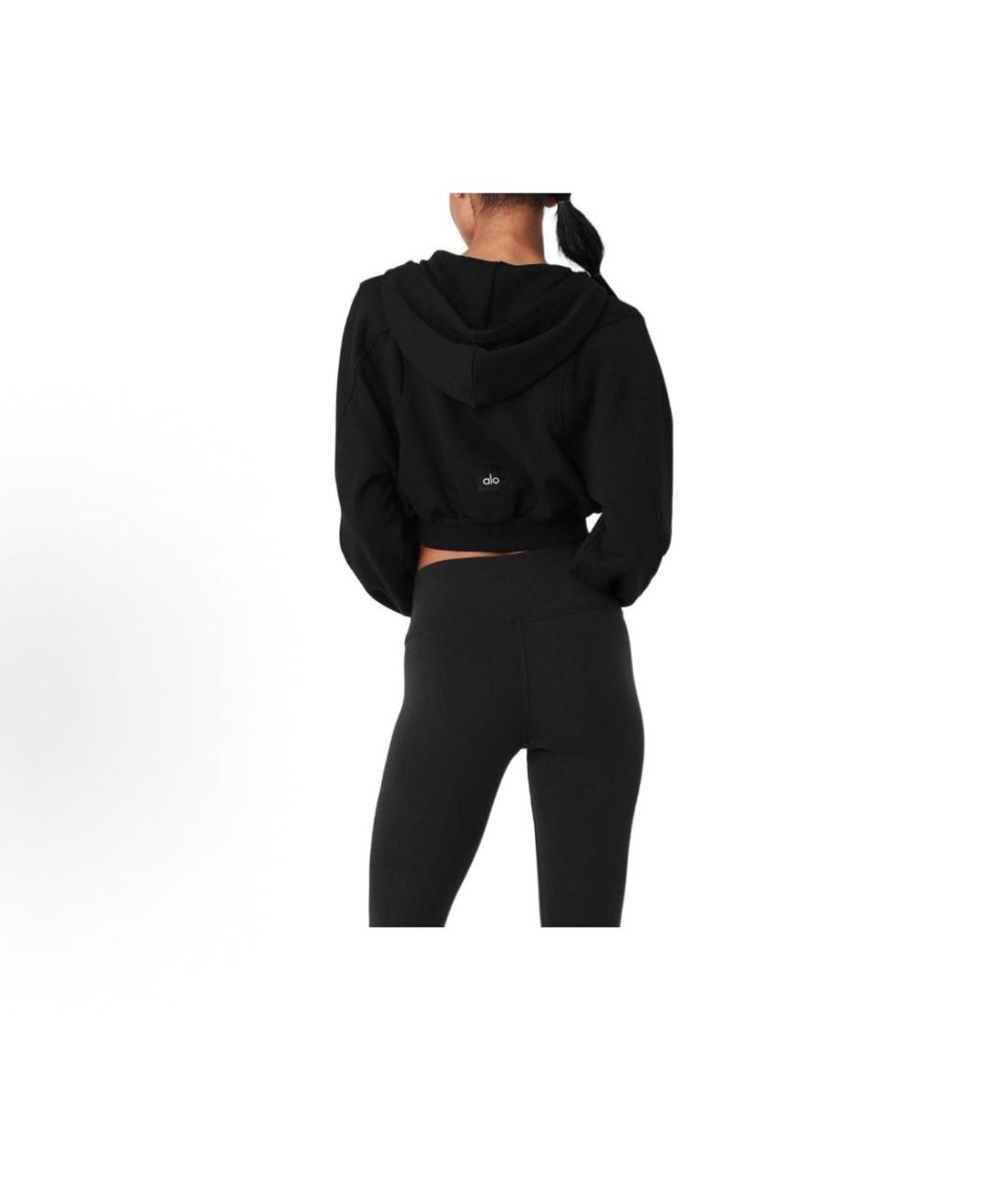 ALO YOGA Черная хлопковая спортивная куртка, фото 2