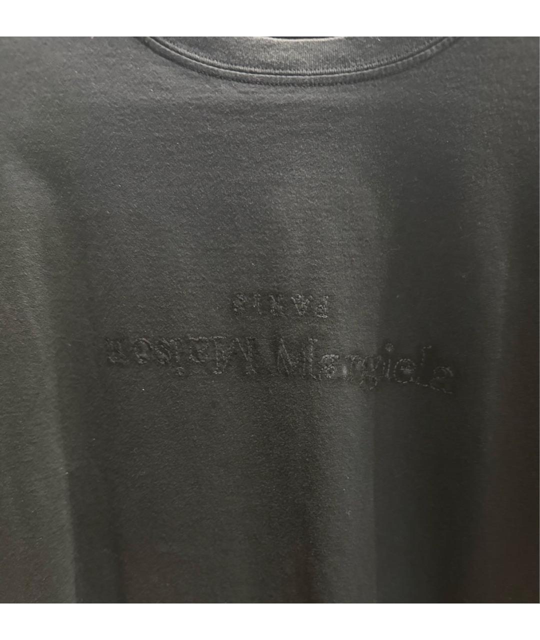 MAISON MARGIELA Антрацитовая хлопковая футболка, фото 3
