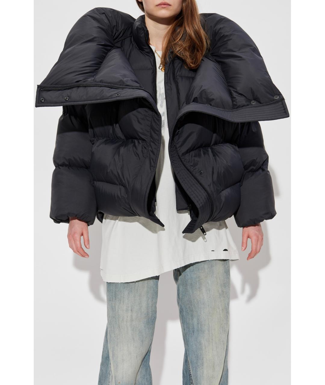 BALENCIAGA Черный полиамидовый пуховик, фото 3